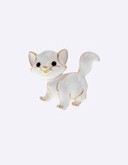 Golden Moon Cat Brooch